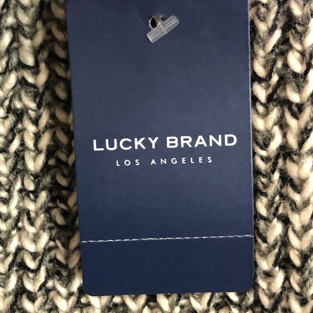 Lucky Brand Black and Cream Marled Knit Cardigan - Picture 9 of 14